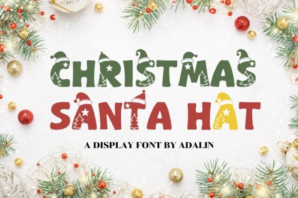 Christmas Santa Hat: A Cheerful Display Font for Holiday Typography